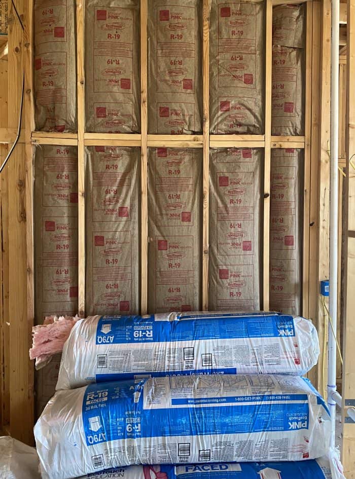 Insulation going into the walls of new house