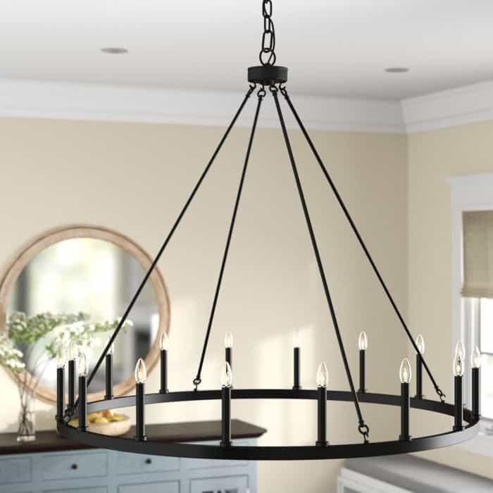 black wagon wheel chandelier