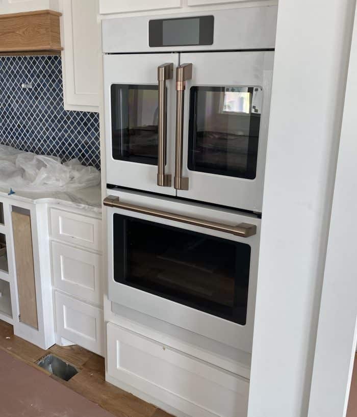 Cafe Matte White Wall Ovens With French Doors