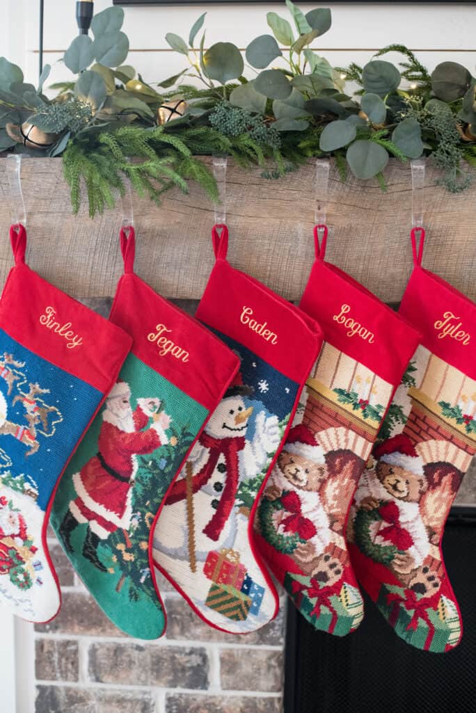 stockings hanging on the mantel 