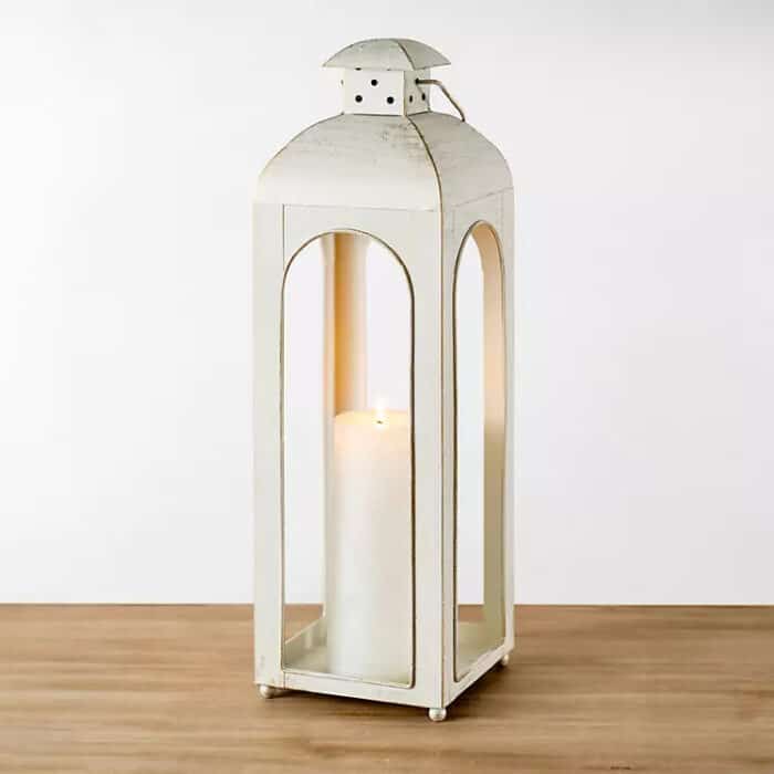 white lantern with candle